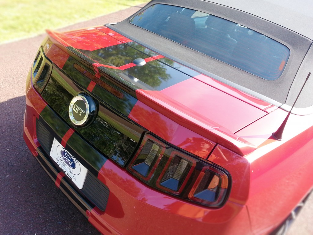 Mustang GT spoiler stripes